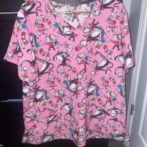 Pink Dr. Seuss Scrub Top